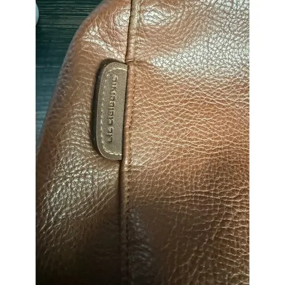 6/$25 Vintage LIZ by Liz Claiborne Brown Faux Leather Single Strap Backpack - Picture 7 of 9